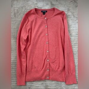 Lands' End Coral Cardigan Sweater Size Small